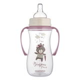 Пляшечка для годування Canpol Babies Easystart Bonjour Paris з широким отвором, антиколікова, 300 мл, рожевий (35/241_pin) - Pampik - 2