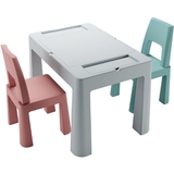 Комплект детской мебели Tega Baby Teggi Multifun Turquoise-Old Rose-Grey, стол и 2 стульчика (TI-011-174) - Pampik