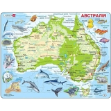 Пазл рамка-вкладиш Larsen Максі Карта Австралії з тваринами (A31-UA) - Pampik