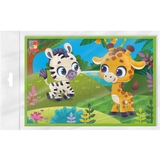 Мягкие пазлы Vladi Toys Зебра и жираф А5, 12 элементов (VT1104-21) - Pampik