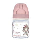 Антиколікова пляшечка Canpol Babies Easystart Bonjour Paris, з широким отвором, 120 мл, рожева (35/231_pin) - Pampik