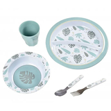 Уценка. Набор посуды из меламина Beaba, синий (913459) - Pampik