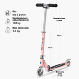 Самокат Micro Sprite LED, неоновая роза (SA0235) - Pampik - 5