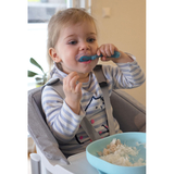 Силіконова ергономічна ложка Beaba Babycook 2, синій (913426) - Pampik - 5