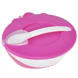 Тарілочка з кришкою і ложкою Canpol babies, 350 мл, рожевий (31/406_pin) - Pampik