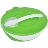 Тарілочка з кришкою і ложкою Canpol babies, 350 мл, зелений (31/406_gre) - Pampik