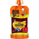 Пюре фруктове Bob Snail Банан-Чорниця, пастеризоване, 2.5 кг (10 шт. по 250 г) - Pampik - 2