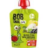Пюре фруктове Bob Snail Яблуко-груша-чорна смородина, гомогенізоване, 900 г (10 шт. по 90 г) - Pampik - 2