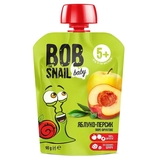Пюре фруктове Bob Snail Яблуко-Персик, пастеризоване 900 г (10 шт. по 90 г) - Pampik - 2
