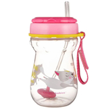 Чашка із силіконовою трубочкою і обтяжувачем Canpol Babies Котик, 350 мл, рожевий (56/521) - Pampik - 5