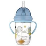 Чашка непроливайка з трубочкою та обважувачем Canpol Babies Bonjour Paris, 270 мл, блакитний (56/607_blu) - Pampik - 3