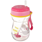 Чашка із силіконовою трубочкою і обтяжувачем Canpol Babies Котик, 350 мл, рожевий (56/521) - Pampik