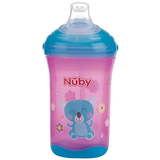 Поильник-непроливайка Nuby No Spil с силиконовым носиком, 300 мл, розовый (10348pnk) - Pampik