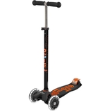 Самокат Micro Maxi Deluxe LED, чорний з помаранчевим (MMD143) - Pampik