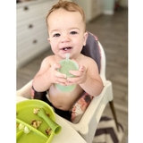 Уцінка. Силіконова кришка та трубочка Olababy для стаканчика, бірюзовий (61411) - Pampik - 4