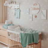 Дитячий в'язаний плед Tweeto, 100х80 см, м'ятний (Т 107) - Pampik - 6