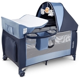 Манеж-кроватка Lionelo Sven Plus Blue navy, темно-синий (LO.SV10) - Pampik