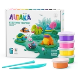 Меганабор самозатвердевающего пластилина Ліпака Экзотические животные, 540 г (15025-UA01) - Pampik - 2