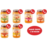 Набор пюре с мясом Rudolfs Meat Box, 1140 г (6 уп. по 190 г) - Pampik