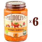 Набір пюре Rudolfs Лазанья з телятиною, 1140 г (6 уп. по 190 г) - Pampik