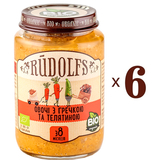 Набір пюре Rudolfs Овочі з гречкою і телятиною, 1140 г (6 уп. по 190 г) - Pampik