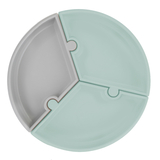 Секційна силіконова тарілка на присосці MinikOiOi Puzzle River Green / Powder Grey (101050055) - Pampik