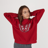 Світшот Garnamama Sweatshirt Butterflies 2-х нитка 164 Красный (975987.1331305) - Pampik - 3