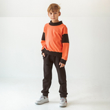 Світшот Garnamama Basic Sweatshirt 2-х нитка 122 Оранжевый Черный (937852.1274132) - Pampik - 2