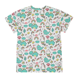 Футболка Garnamama Unicorn t-shirt oversize+ кишення гумка 146-152 Білий Рожевий (1001934.1353411) - Pampik - 2