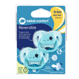 Пустушка силіконова реверсивна Bebe Confort Minimalistic Animals, симетрична, 0-6 мес., 2 шт., синій (3104202010) - Pampik - 3