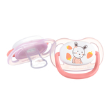 Пустушка силіконова Bebe Confort Physio Air, анатомічна, 6-18 міс., 2 шт., рожевий та жовтий (3104201920) - Pampik