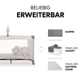 Дитяче ліжечко-манеж Hauck Dream N Play Go Pooh Rainbow Beige (60889-0) - Pampik - 7