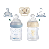 Стартовый набор Bebe Confort Physio Air, 150 мл, 2 шт. + пустышка Blue/Sand (3102202420) - Pampik
