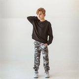 Світшот Garnamama Basic Sweatshirt 2-х нитка 128 Чорний (947300.1303601) - Pampik - 2