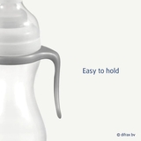 Антиколиковая бутылочка для кормления Difrax S-bottle Wide XL с силиконовой соской и ручками, 310 мл, белый (707XL) - Pampik - 6