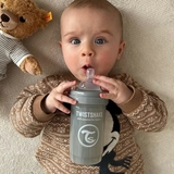 Антиколікова пляшечка із силіконовою соскою Twistshake Pearl Grey, 180 мл (78378) - Pampik - 4