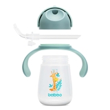Поильник-непроливайка Baboo Safari с силиконовой соломинкой, 9+ мес., 260 мл, зеленый (8-122) - Pampik - 4