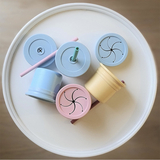 Чашка-контейнер з трубочкою MinikOiOi Sip+Snack Aqua Green/Powder Grey, силіконова, 180 мл (101100107) - Pampik - 5