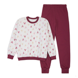 Піжама утеплена Ляля К3ФТ118 К3ФТ143 К3ФТ152 К3ФТ153 футер 140 Бордовий (1027106.11844631) - Pampik