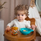 Мисочка Baboo з кришкою та ложечкою, 6+ міс, помаранчевий (9-028) - Pampik - 5