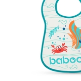 Нагрудник бавовняний Baboo Sea Life, білий, 3+ міс. (11-010) - Pampik - 3