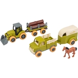 Игровой набор-конструктор OTAMANKO Веселый хутор: трактор з прицепом, грузовик с прицепом и конь (532.01.66) - Pampik