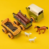 Ігровий набір-конструктор OTAMANKO Веселий хутір: трактор з двома причепами, кінь та вівці (532.01.65) - Pampik - 6