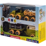 Ігровий набір-конструктор OTAMANKO Веселий хутір: трактор з двома причепами, кінь та вівці (532.01.65) - Pampik - 3