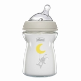 Пляшечка скляна Chicco Natural Feeling c силіконовою соскою, 250 мл (81221.30) - Pampik
