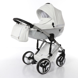 Універсальна коляска 2в1 Junama Mirror Satin 04, білий (J-MS-04) - Pampik - 2
