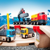 Дитяча залізниця Brio з переїздом та навантажувачем (33210) - Pampik - 8