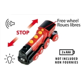 Могутній червоний локомотив для залізниці Brio на батарейках (33592) - Pampik - 4