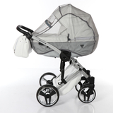 Універсальна коляска 2в1 Junama Mirror Satin 04, білий (J-MS-04) - Pampik - 8