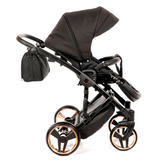 Універсальна коляска 2в1 Junama Mirror Satin 02, чорний/мідна рама (J-MS-02) - Pampik - 7